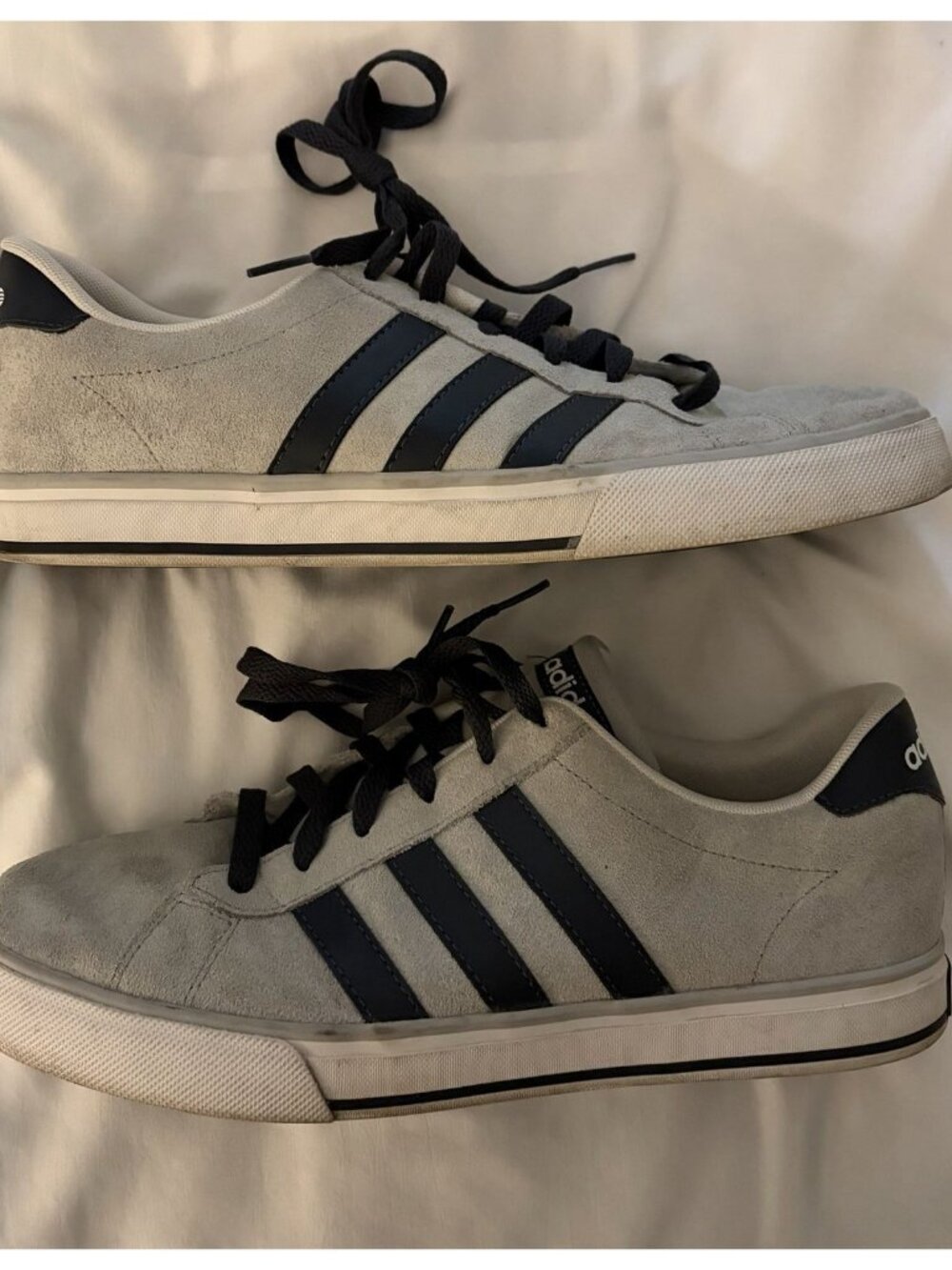 Men’s Grey Adidas Daily Suede Sneakers Size 10 Tennis Shoes Ortholite